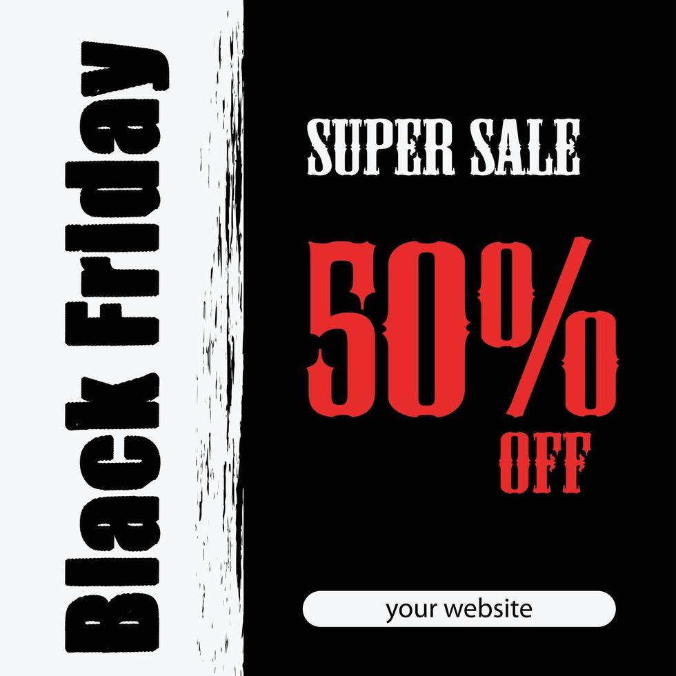 black friday sale banner with red and black grunge background vector