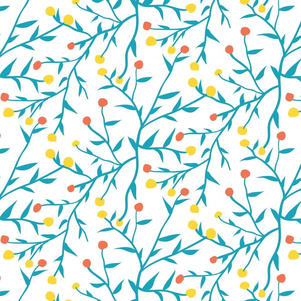 seamless pattern of flower and leaves for fabric vector