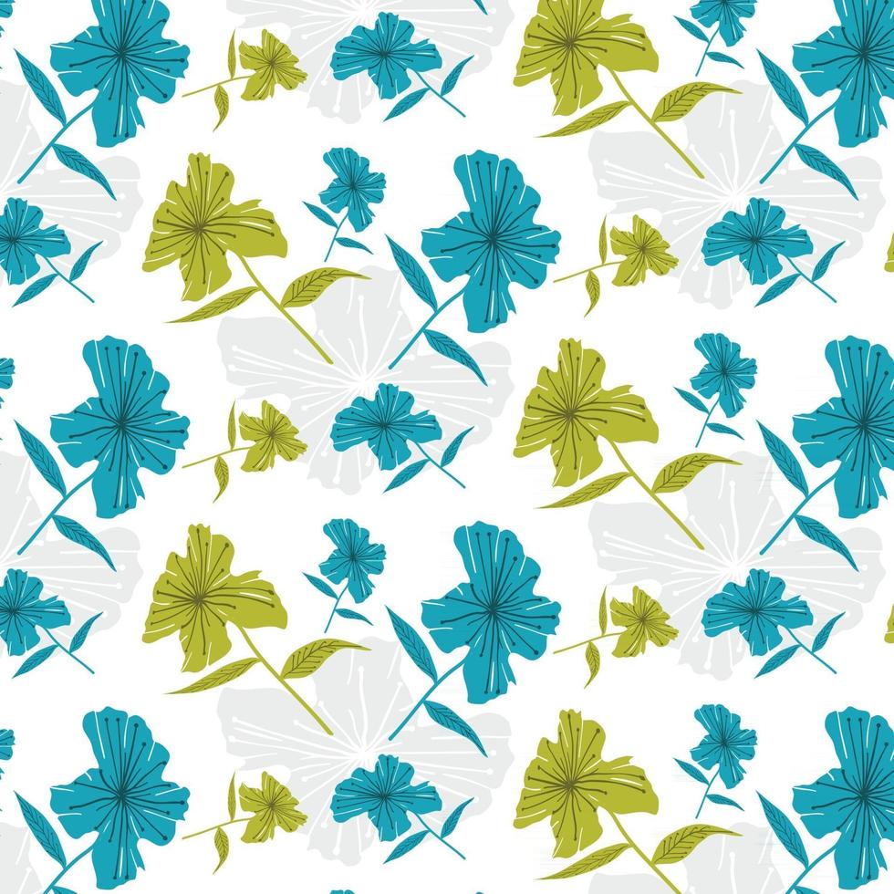 seamless pattern of flower and leaves for fabric vector