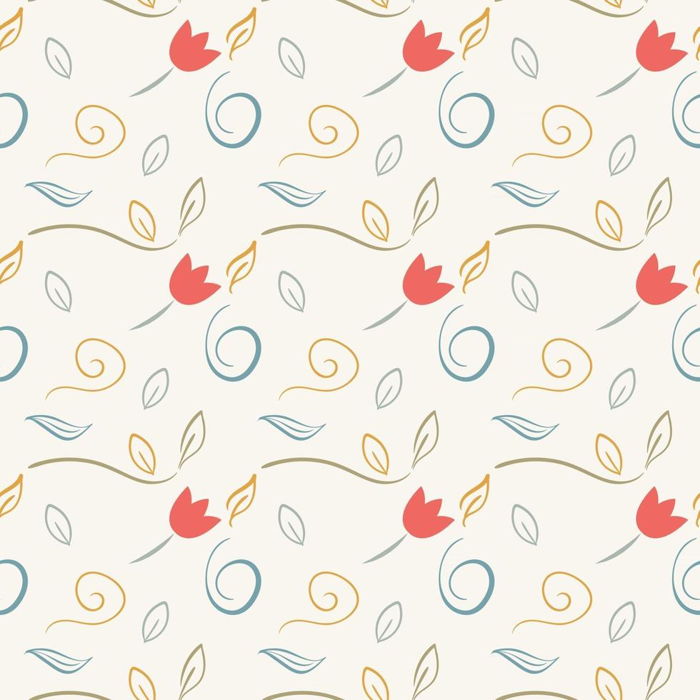colorful seamless floral pattern with flowers vector