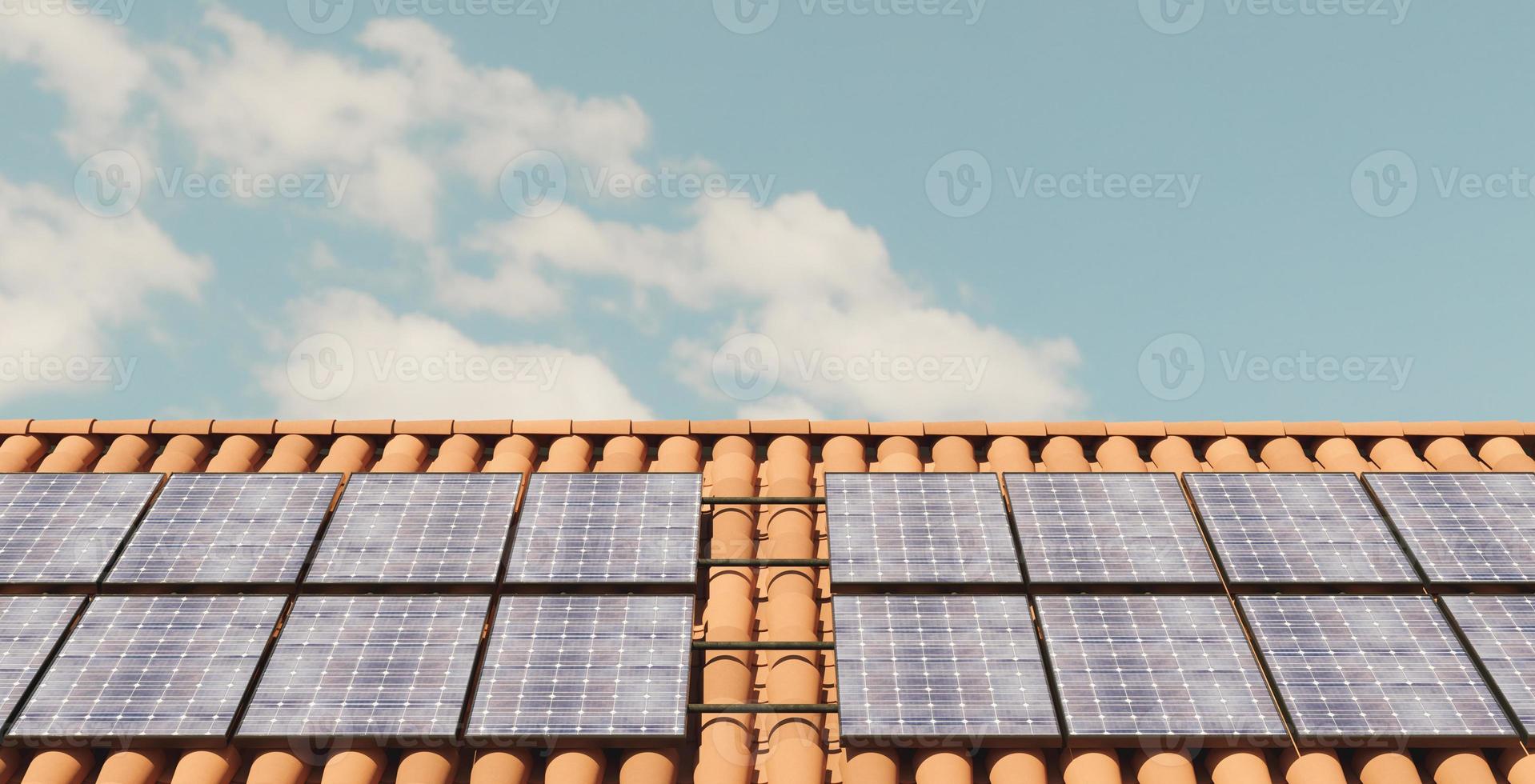 solar panels roof photo