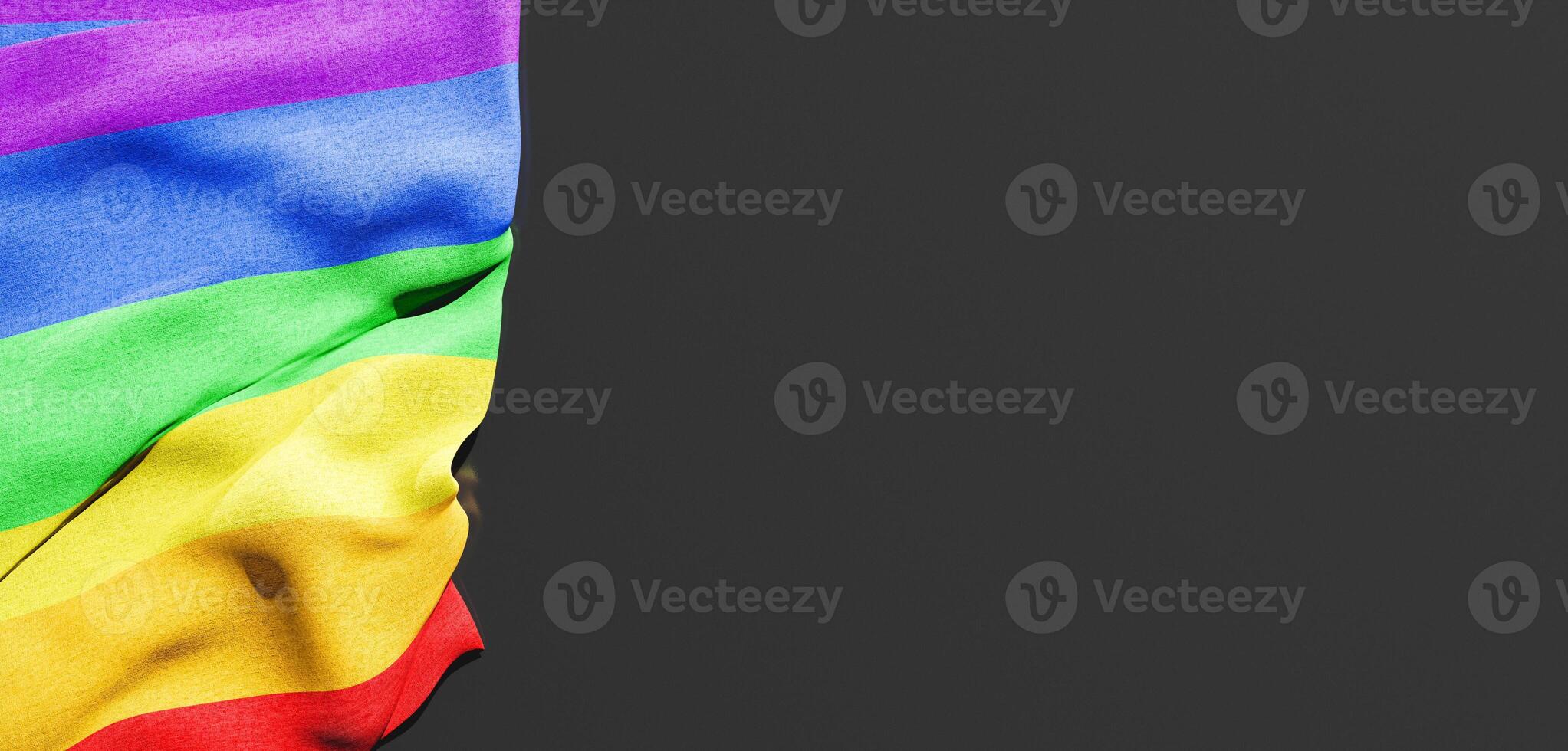 gay pride flag with copy space. 3d render photo