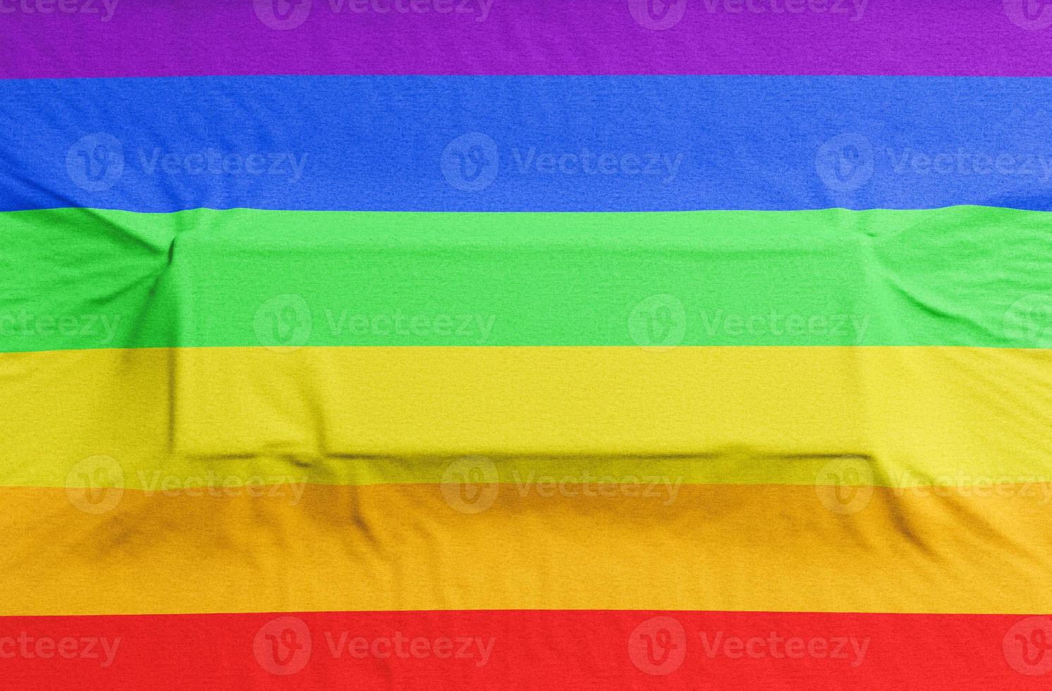 bandera del orgullo gay con relieve rectangular para texto. Render 3d foto