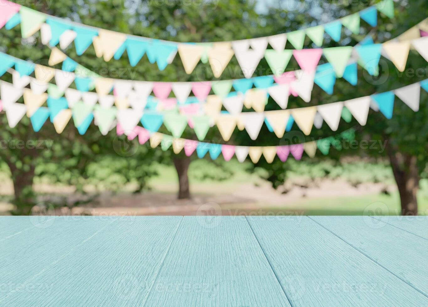 empty table in a garden party photo