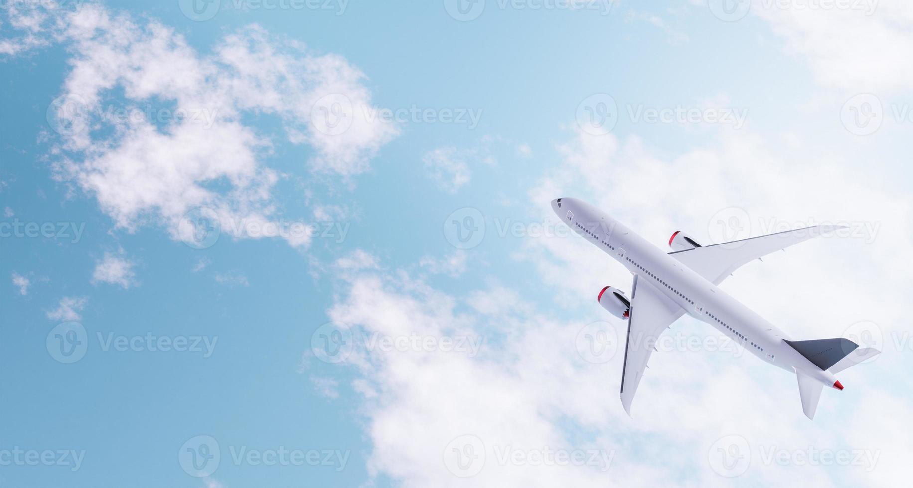 vista superior del avión sobre las nubes foto