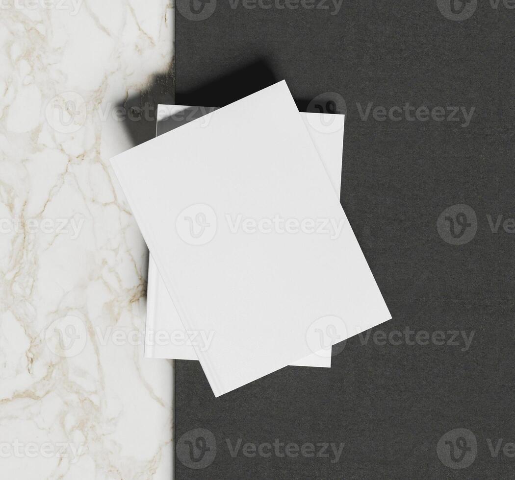 mockup of books on marble photo