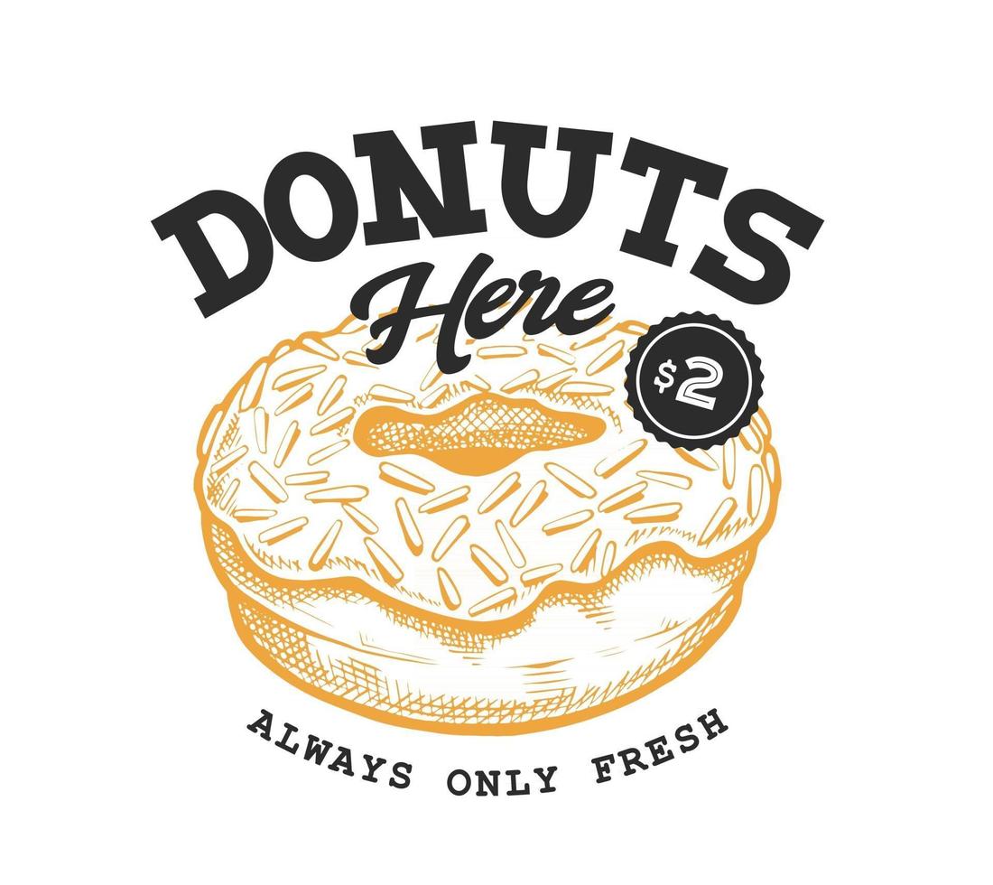 Donut Retro Emblem vector