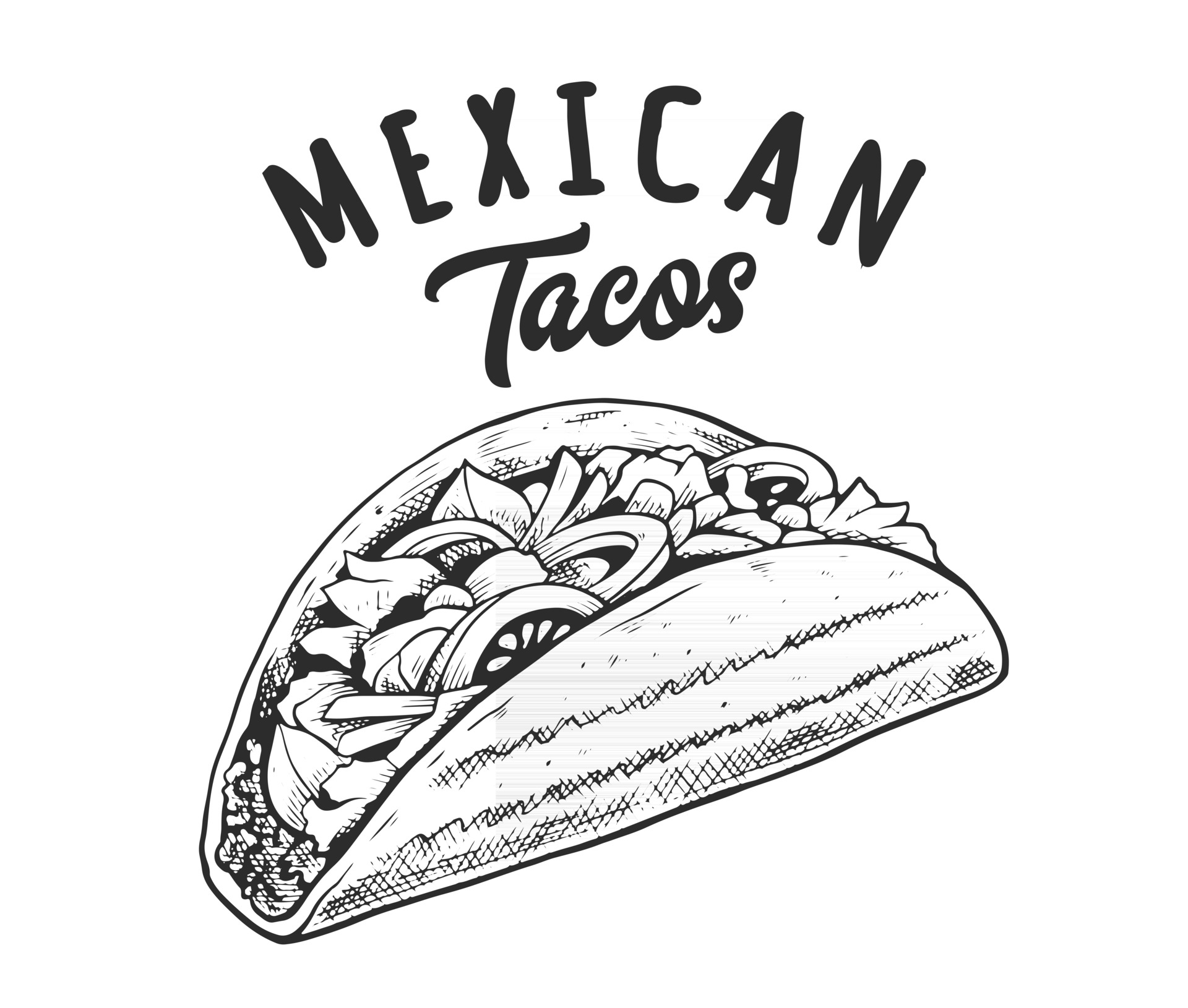 Tacos Retro Emblem Black and White 3016398 Vector Art at Vecteezy