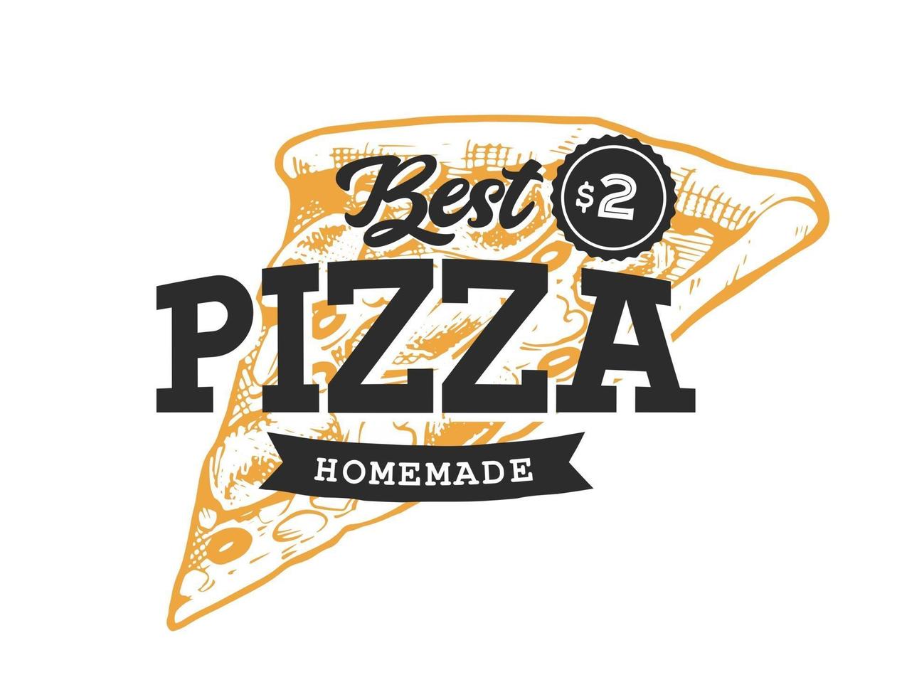 Pizza Retro Emblem vector