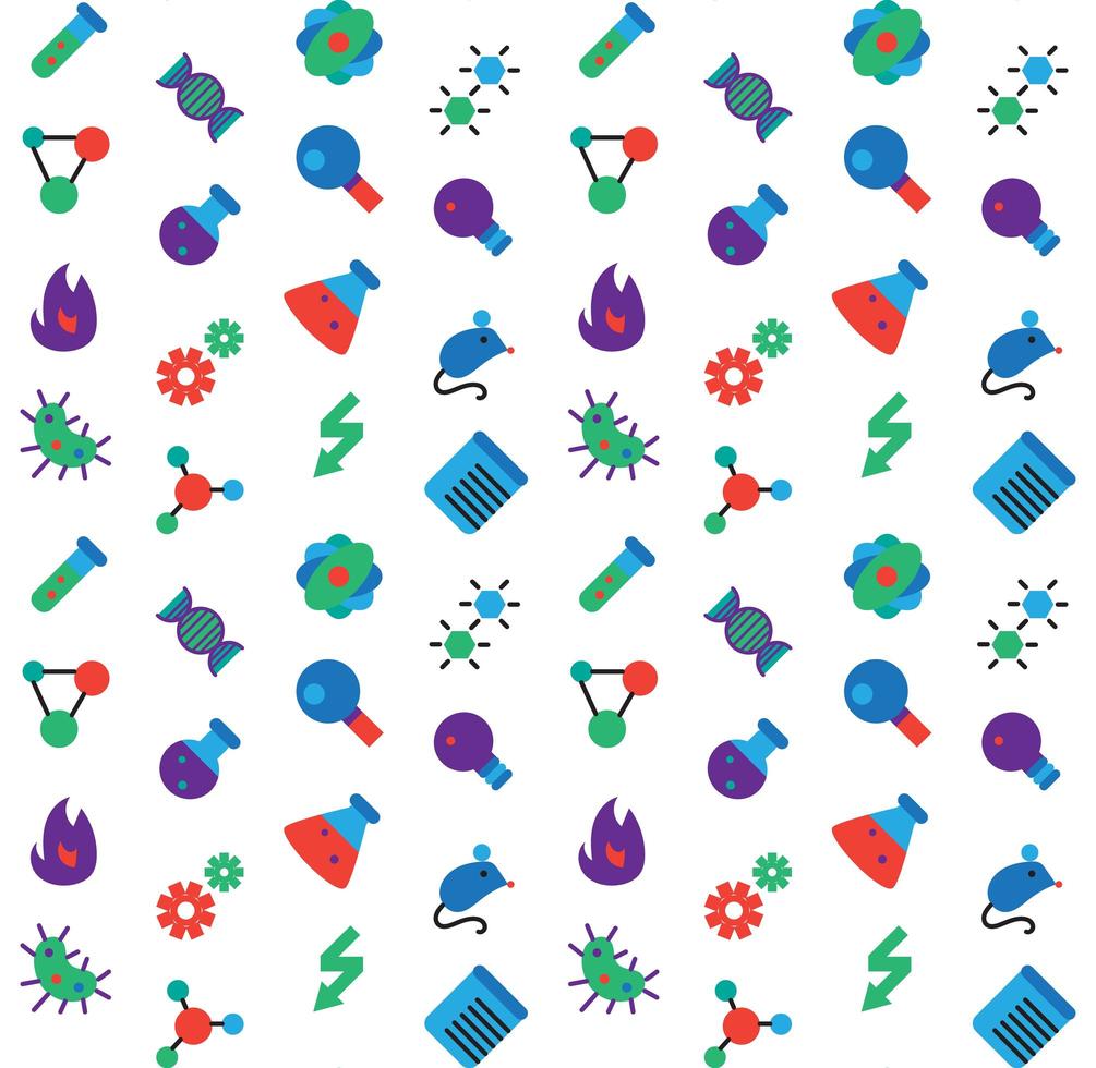 Science icons seamless pattern vector