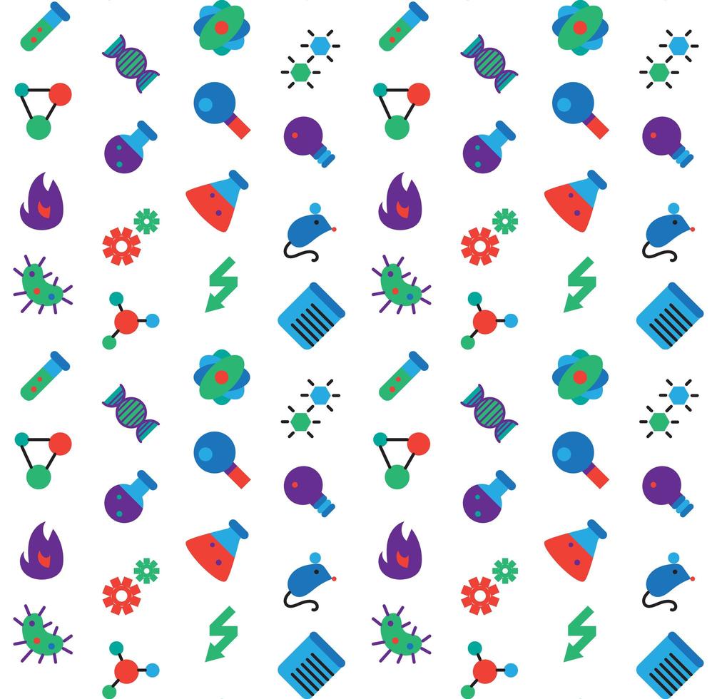 Science icons seamless pattern vector