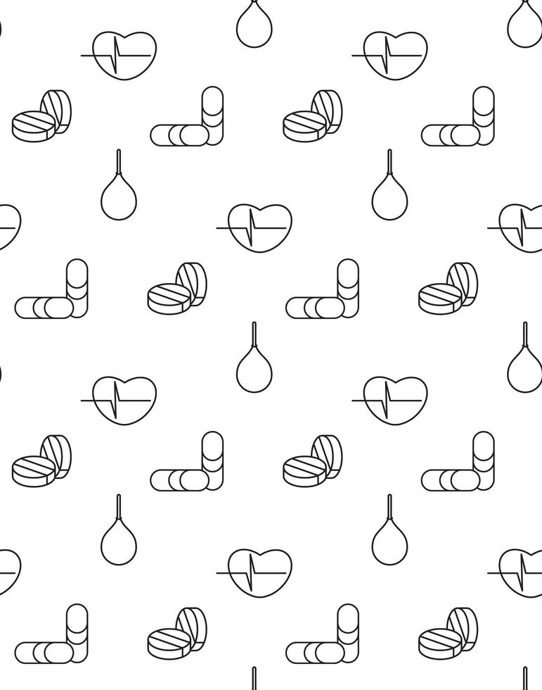Medicine icons seamless pattern vector