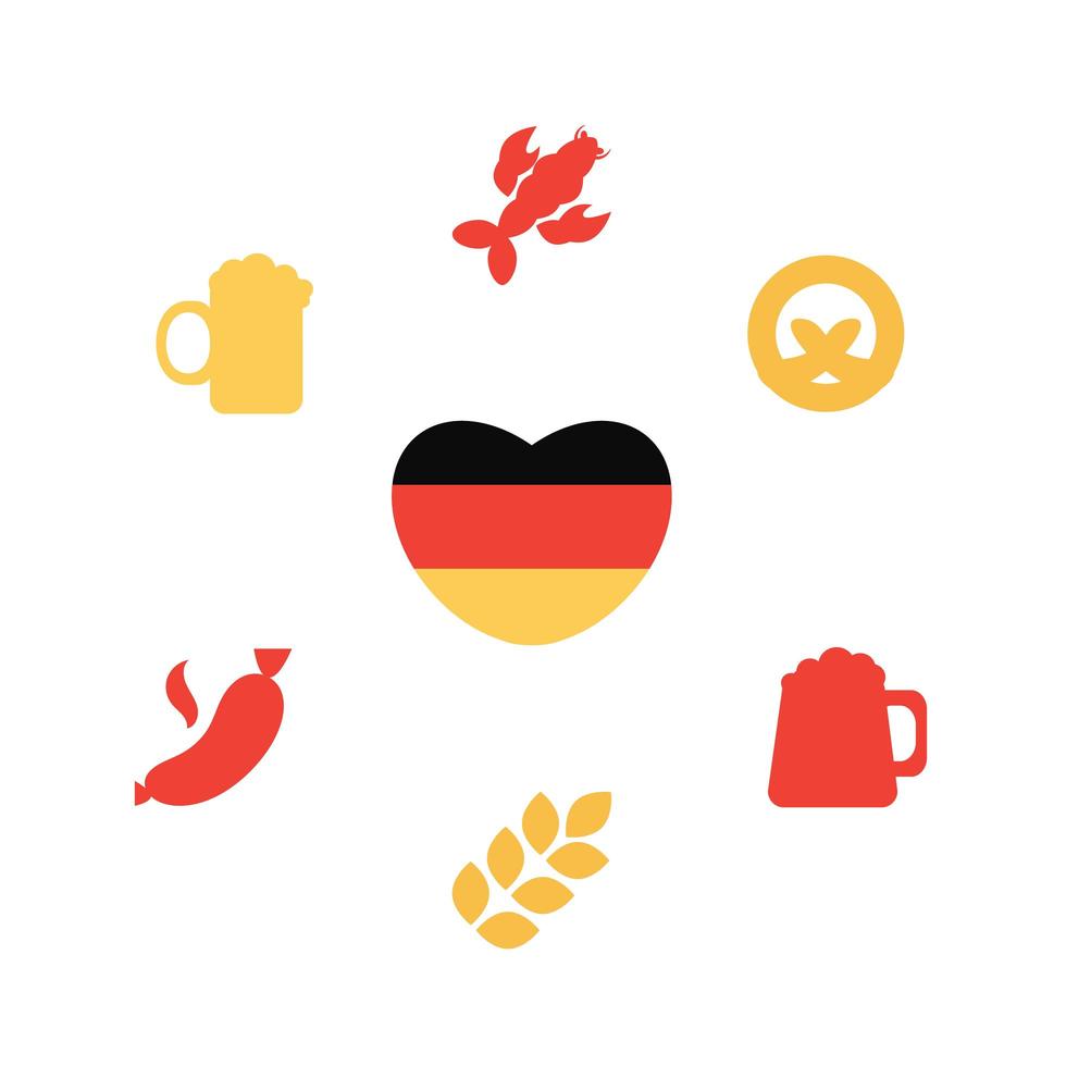 conjunto de iconos de oktoberfest vector