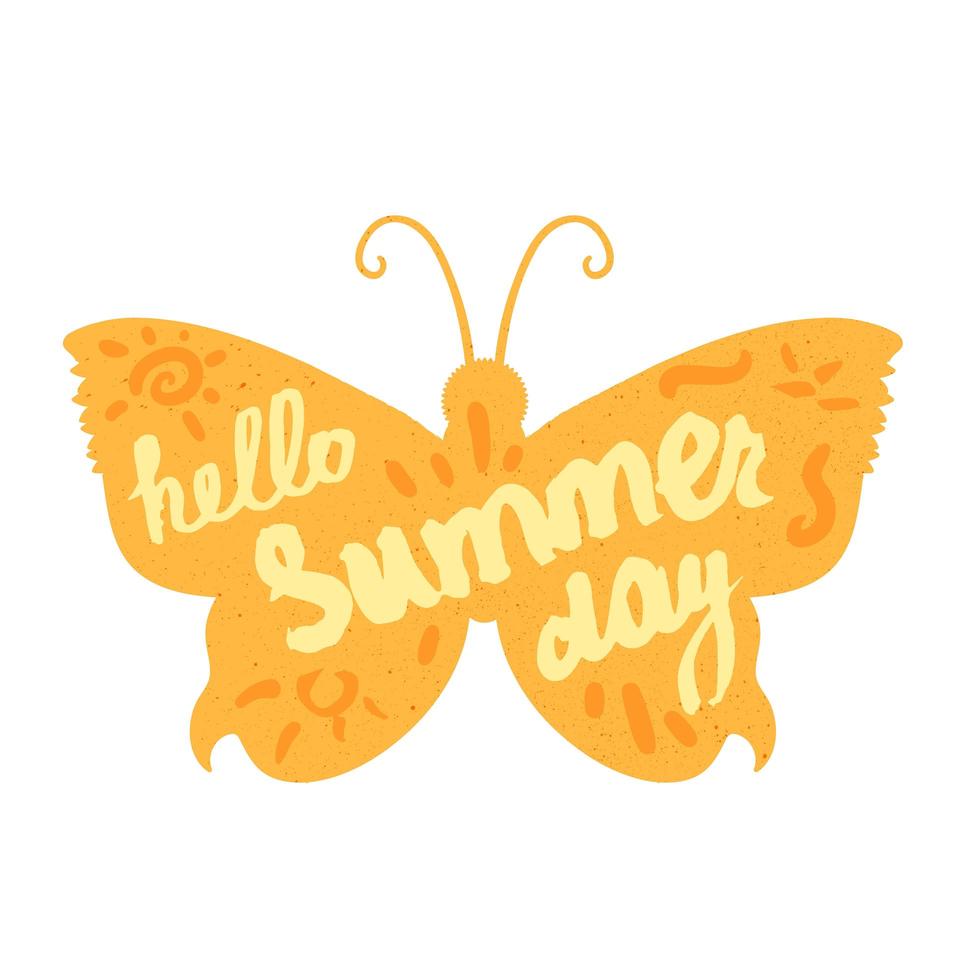 Hello Summer Lettering vector