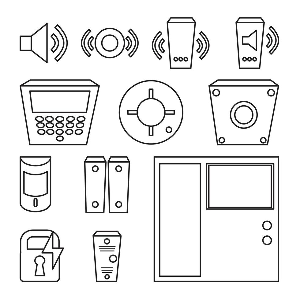 Vector simple set of detectors icons