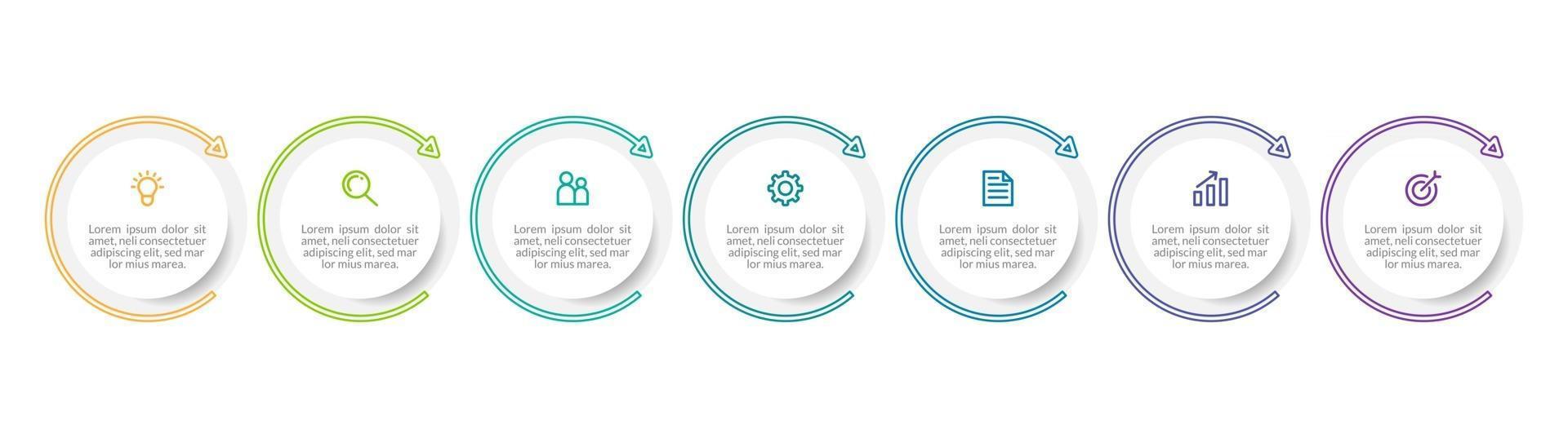 Infographic Design Template with Icons and 7 Options or Steps vector