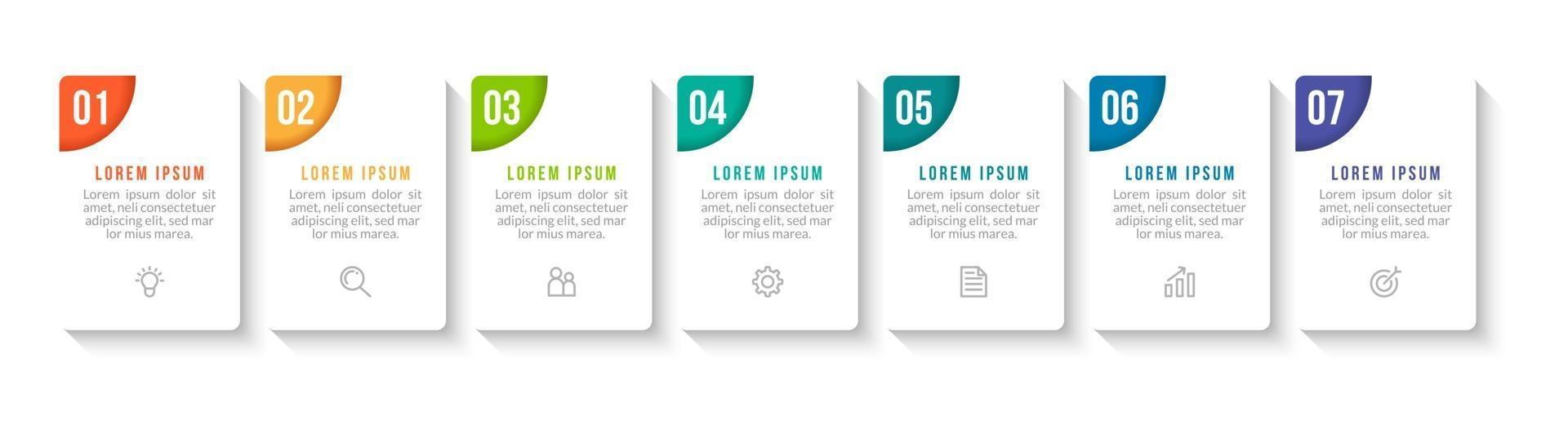 Infographic Design Template with Icons and 7 Options or Steps vector