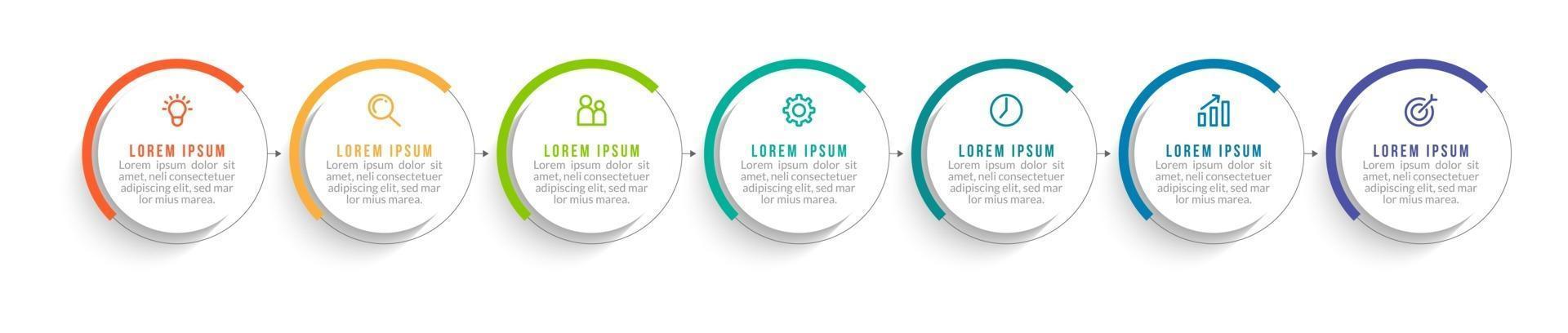 Infographic Design Template with Icons and 7 Options or Steps vector