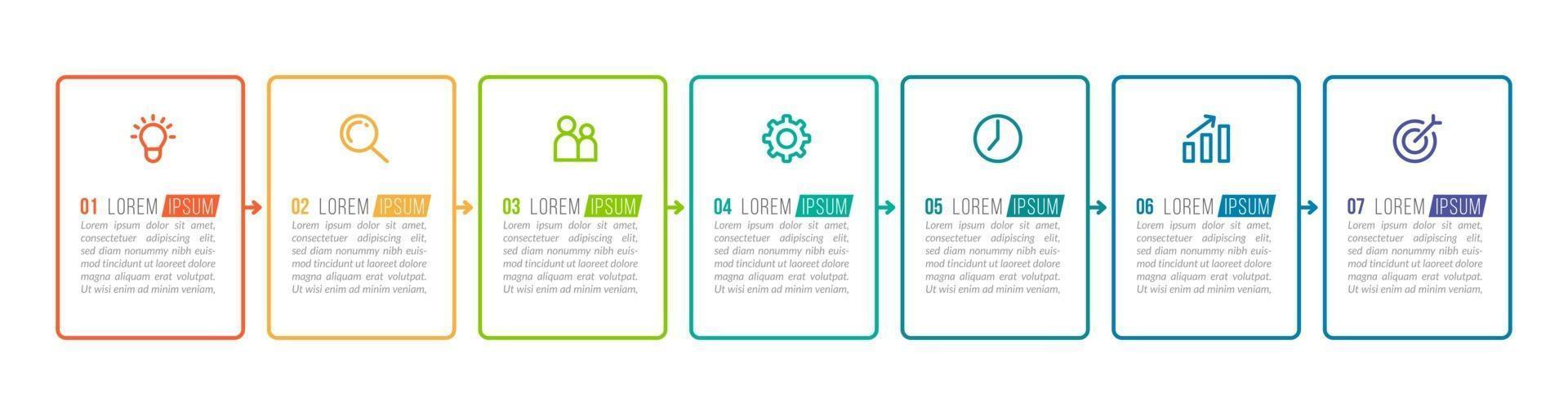 Infographic Design Template with Icons and 7 Options or Steps vector