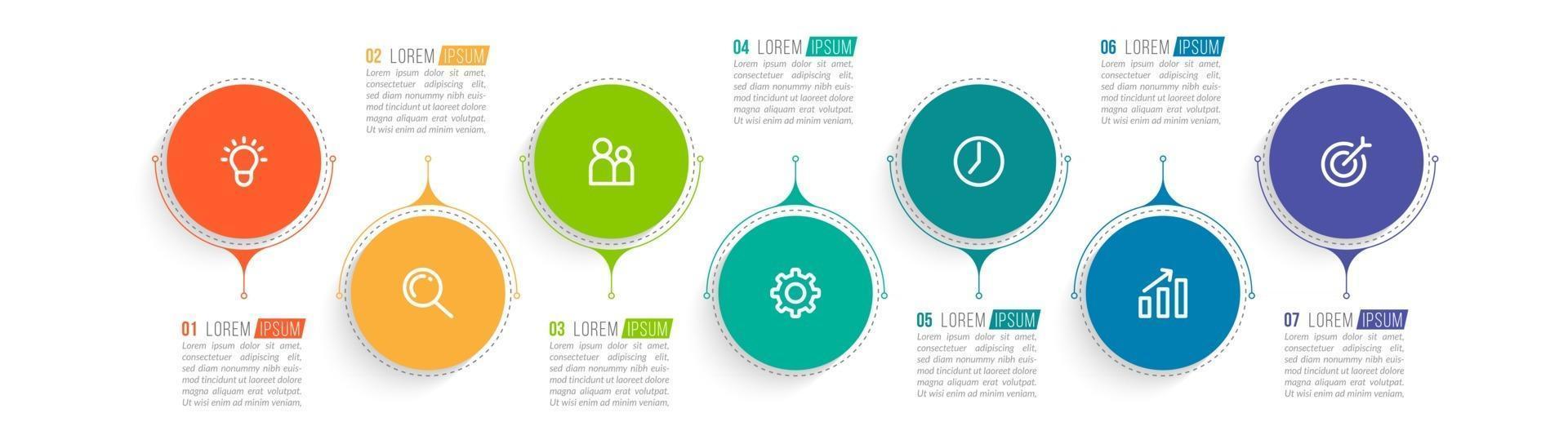 Infographic Design Template with Icons and 7 Options or Steps vector