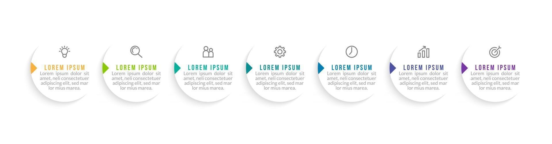 Infographic Design Template with Icons and 7 Options or Steps vector