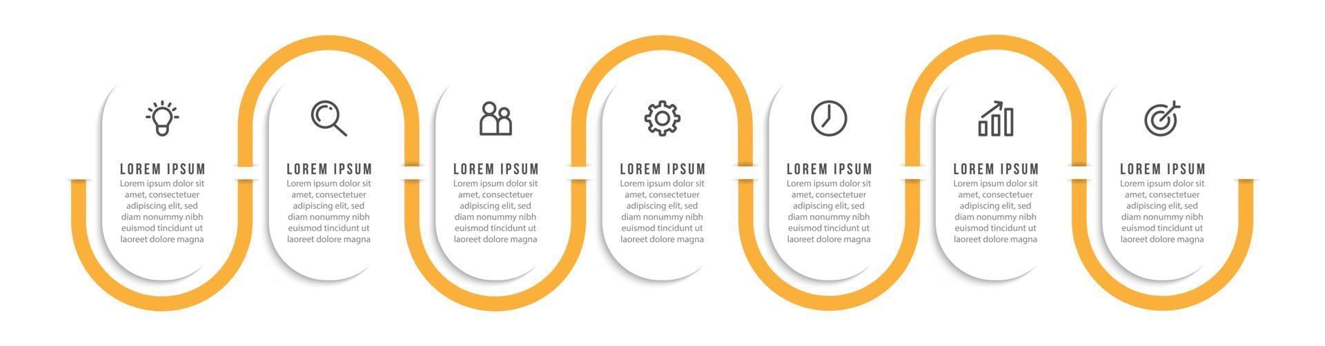 Infographic Design Template with Icons and 7 Options or Steps vector