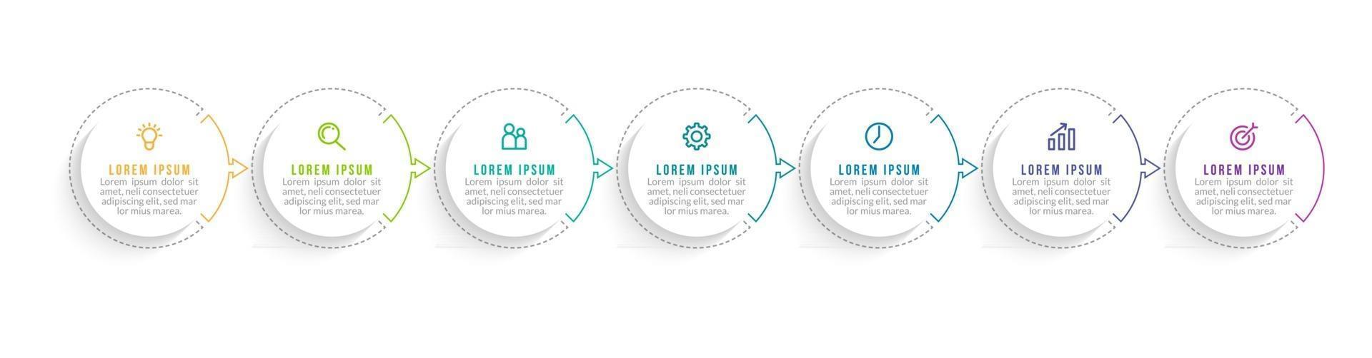 Infographic Design Template with Icons and 7 Options or Steps vector