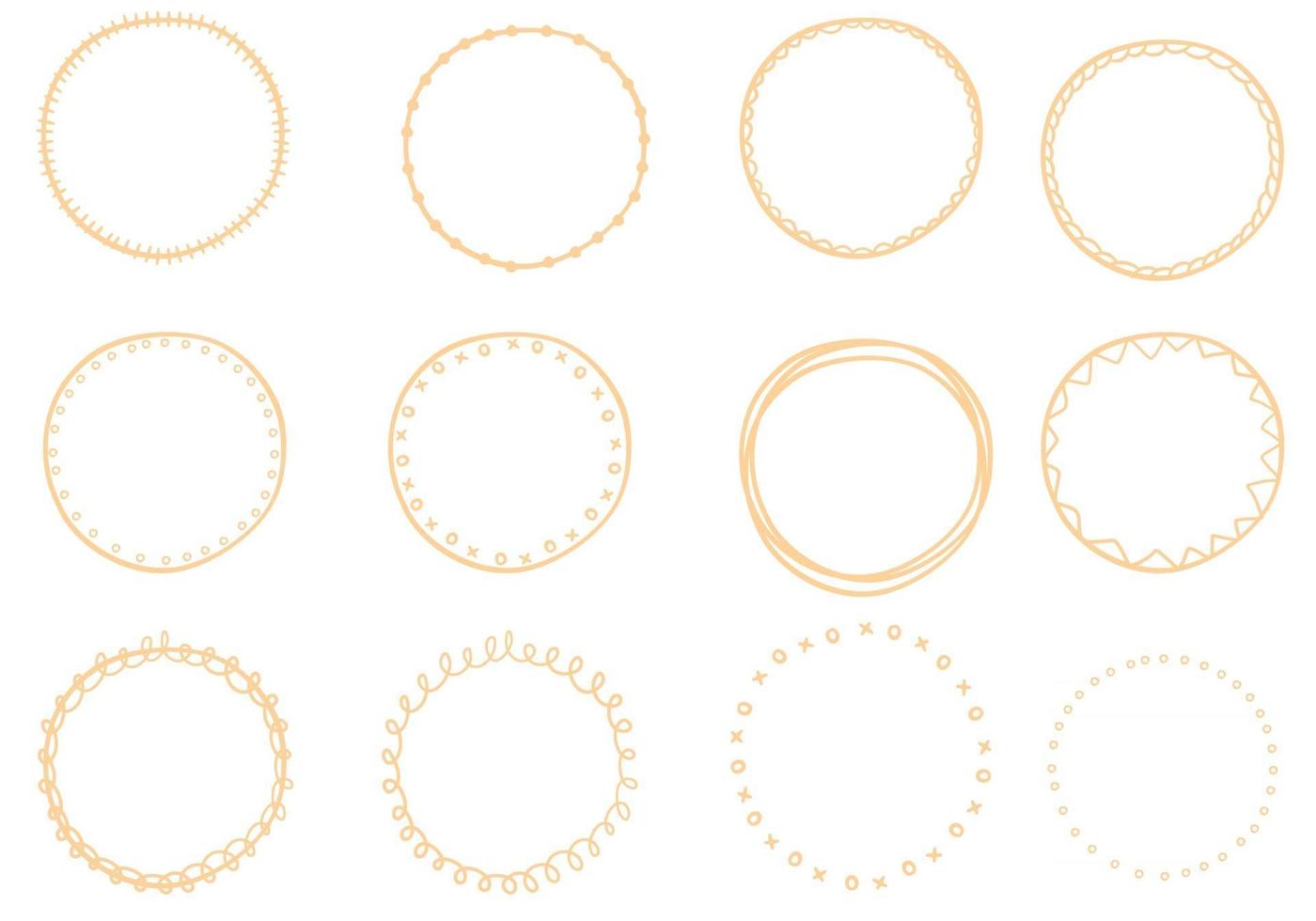 Doodle Frames Isolated Vector Illustration