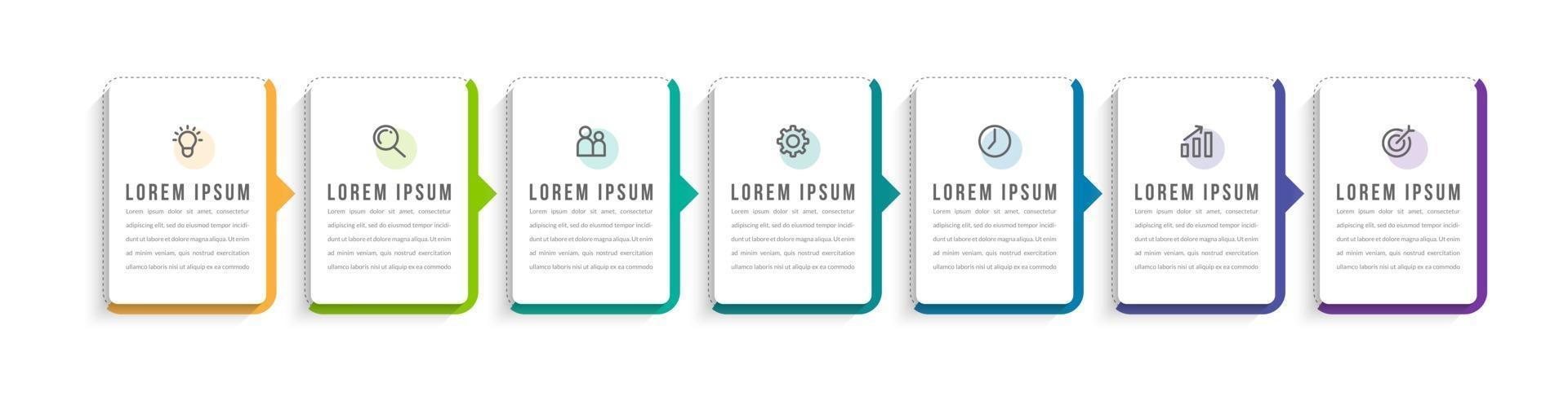 Infographic Design Template with Icons and 7 Options or Steps vector