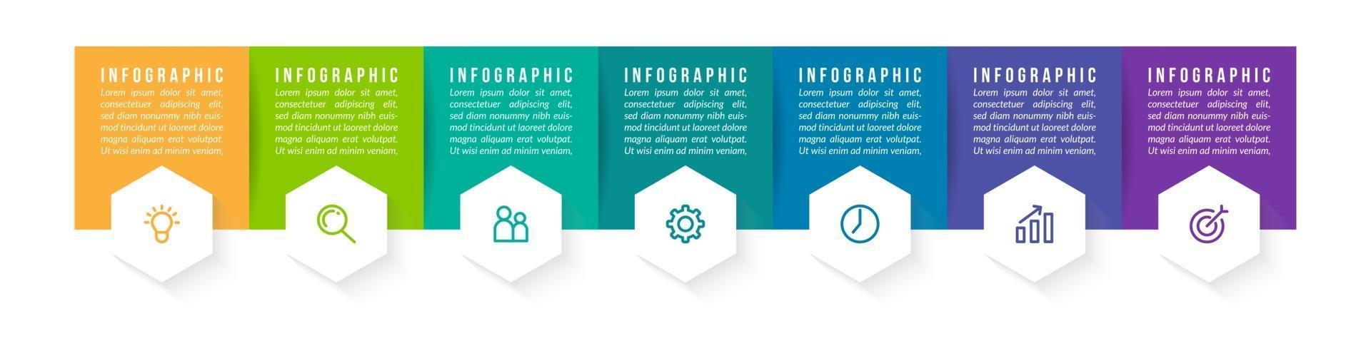 infografía mínima con 7 pasos. vector