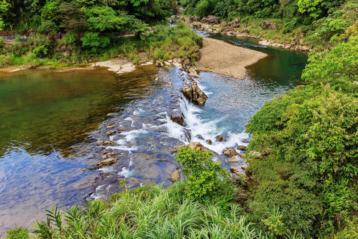 small river near Shifen waterfall at Shifen, Taiwan photo