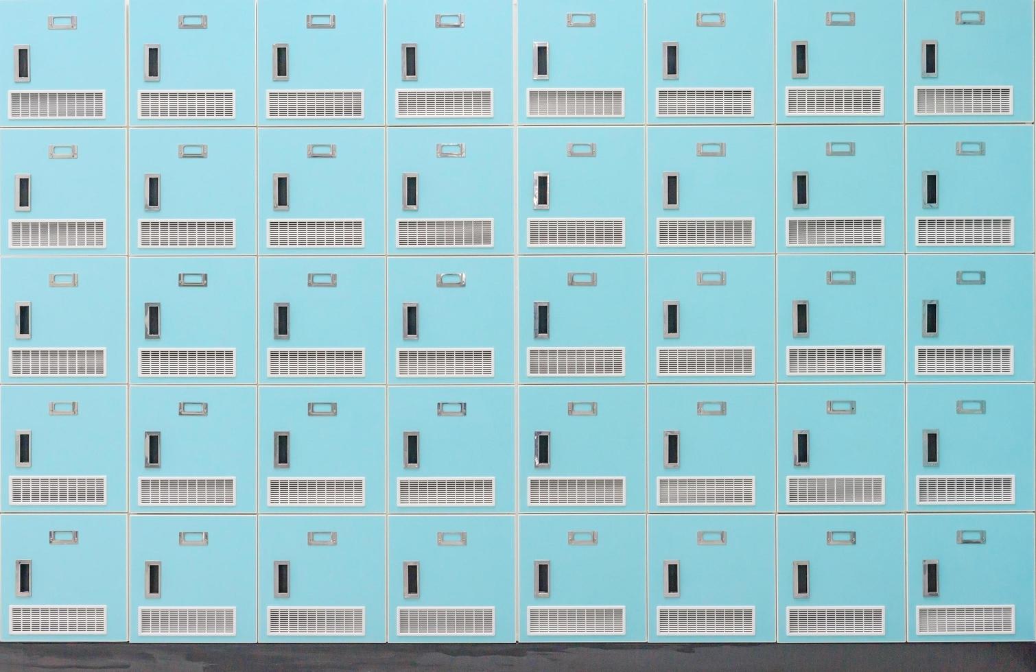 stack of Spring green metal school lockers photo