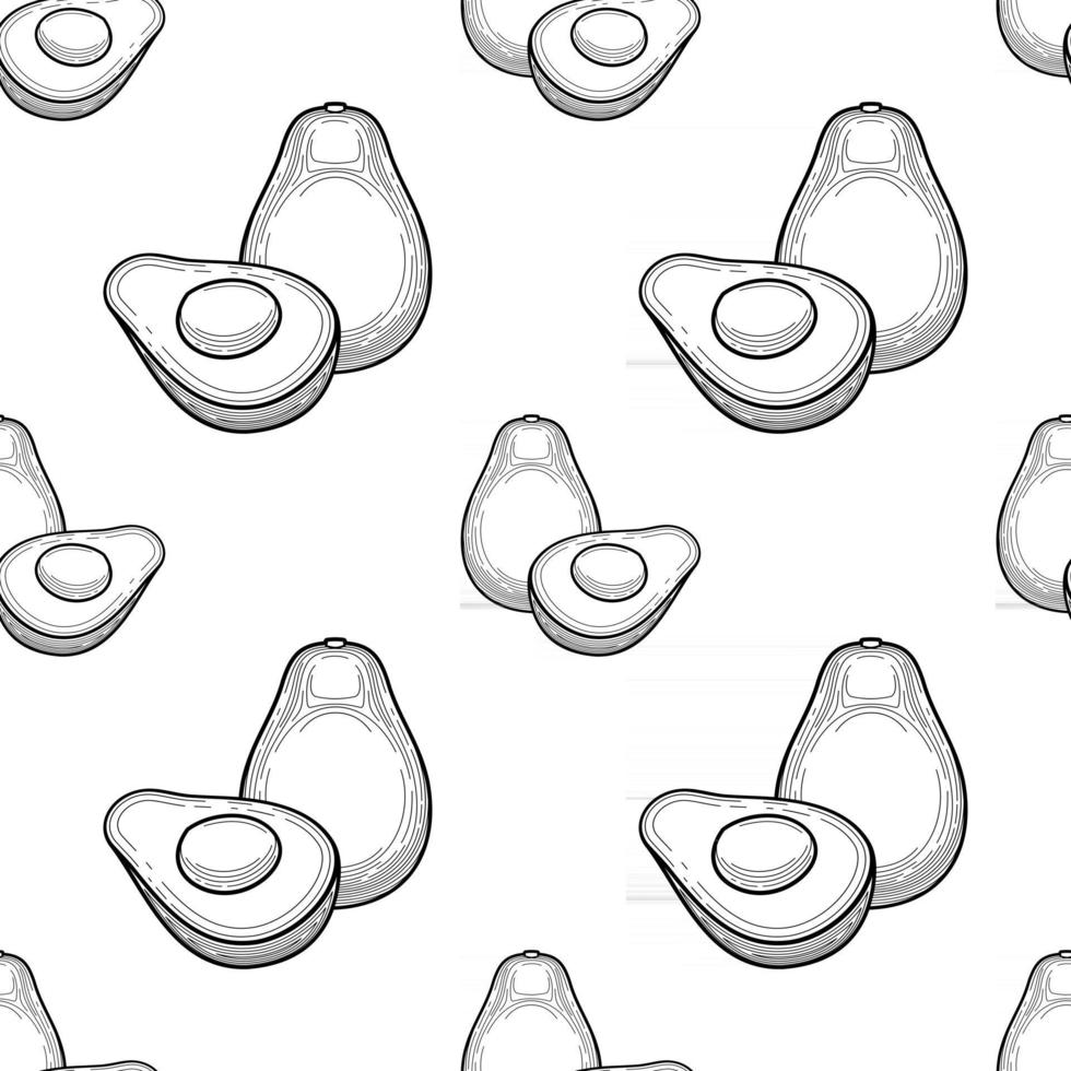 avocado seamless pattern vector