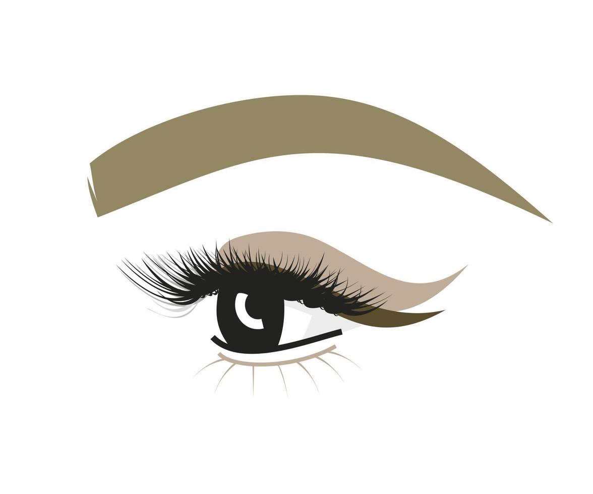 eyebrow and eye with eyelashes. makeup for beauty salon vector