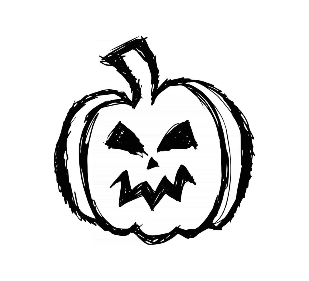 halloween pumpkin hand drawn sketch vector