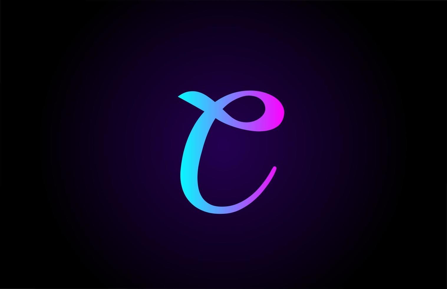 blue pink alphabet letter logo for branding and business vector