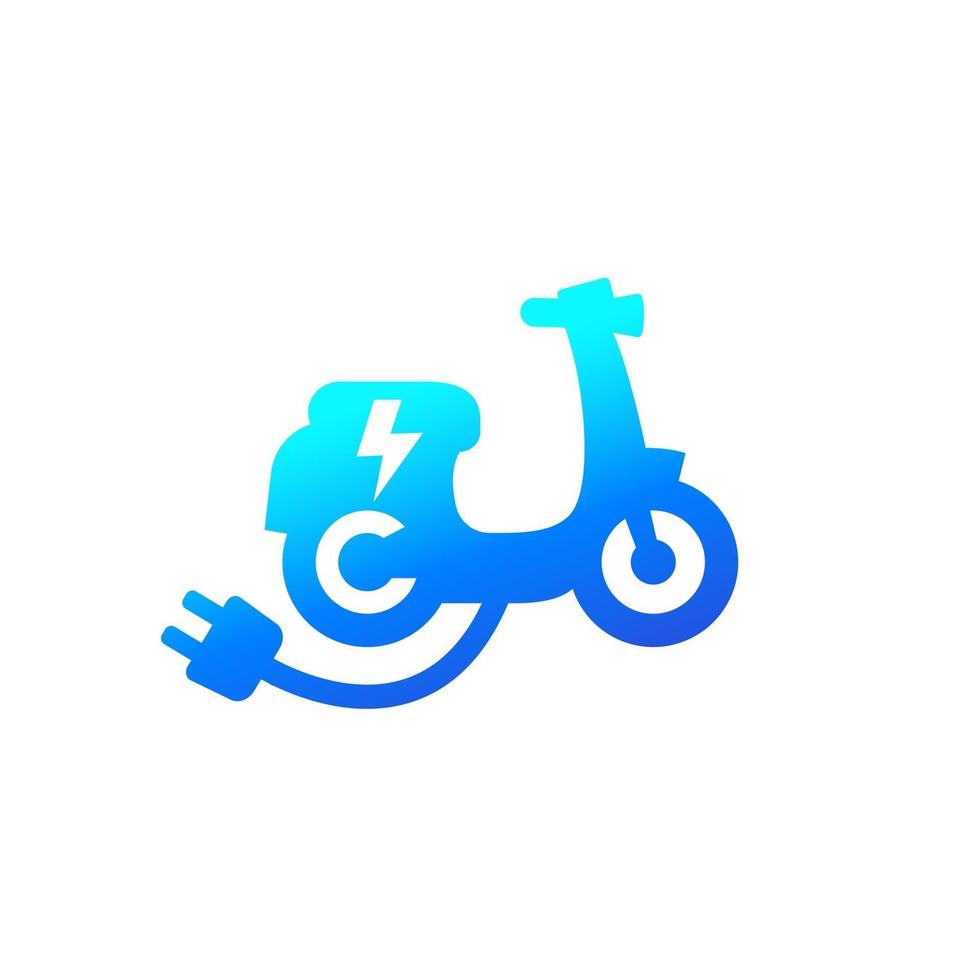 electric scooter icon on white, clean transport vector