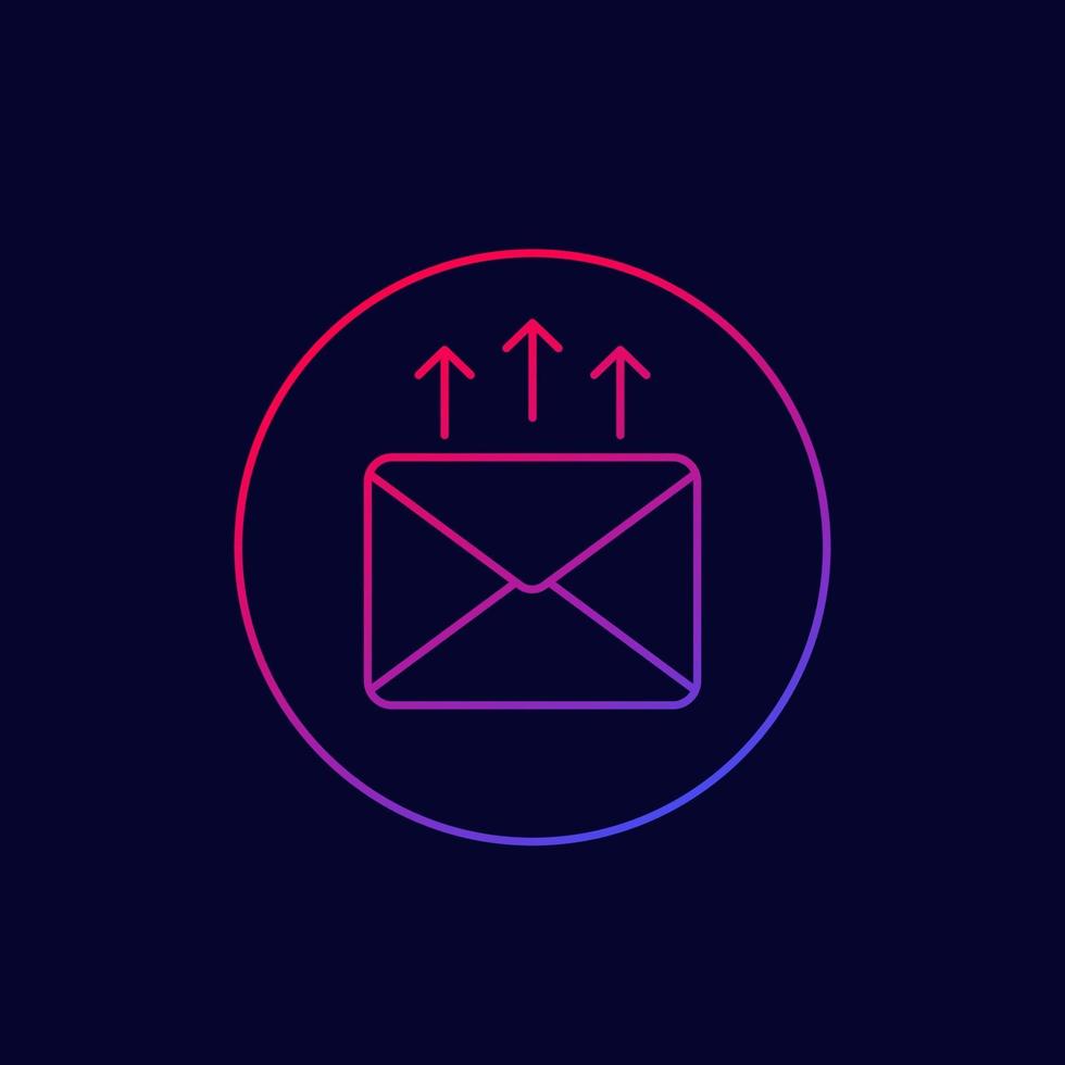 email marketing, vector linear icon with trendy gradient