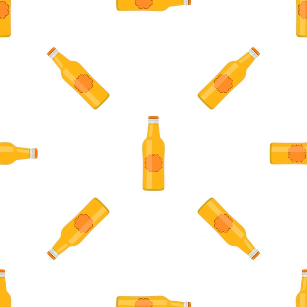 Ilustración sobre el tema botellas de vidrio de cerveza sin costura con tapa para cervecería vector