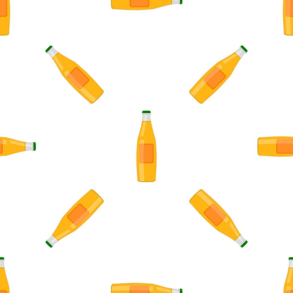 Ilustración sobre el tema botellas de vidrio de cerveza sin costura con tapa para cervecería vector