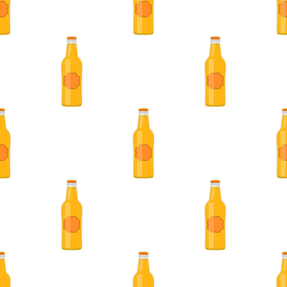 Ilustración sobre el tema botellas de vidrio de cerveza sin costura con tapa para cervecería vector