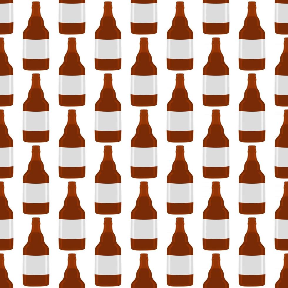 Illustration on theme seamless beer glass bottles with lid for brewery vector