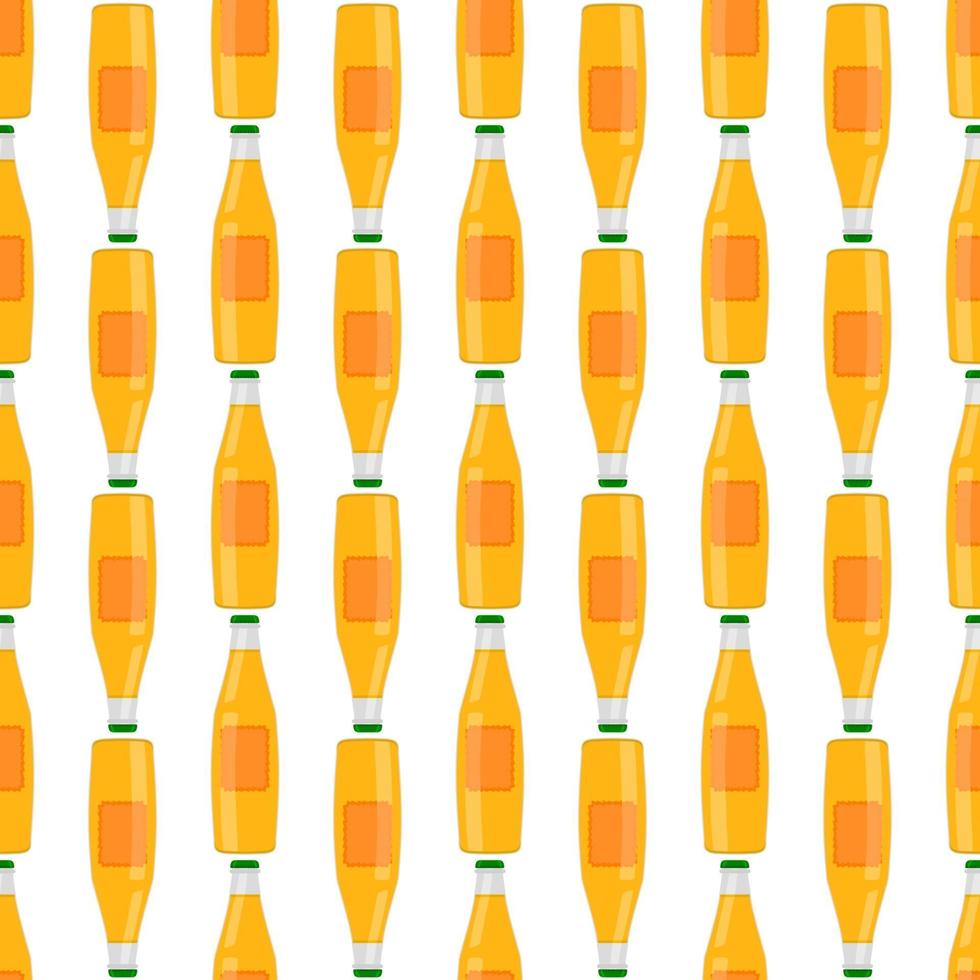 Ilustración sobre el tema botellas de vidrio de cerveza sin costura con tapa para cervecería vector