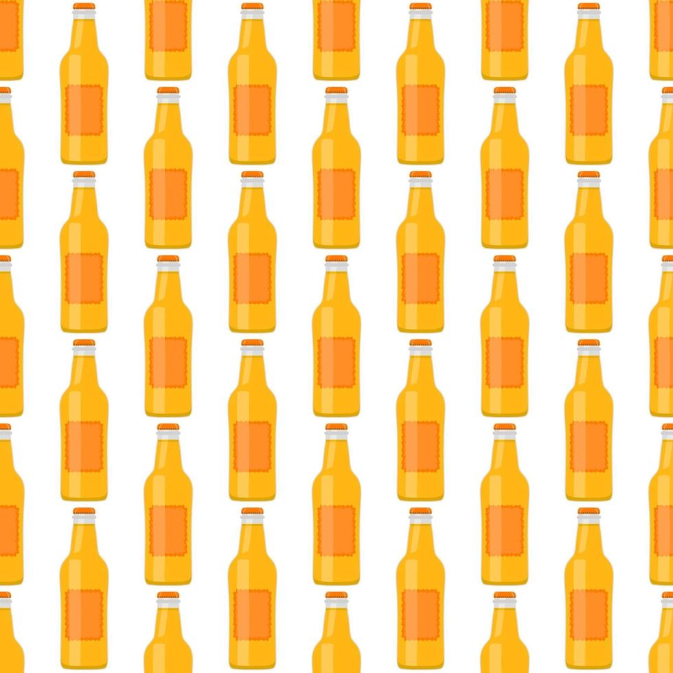 Ilustración sobre el tema botellas de vidrio de cerveza sin costura con tapa para cervecería vector