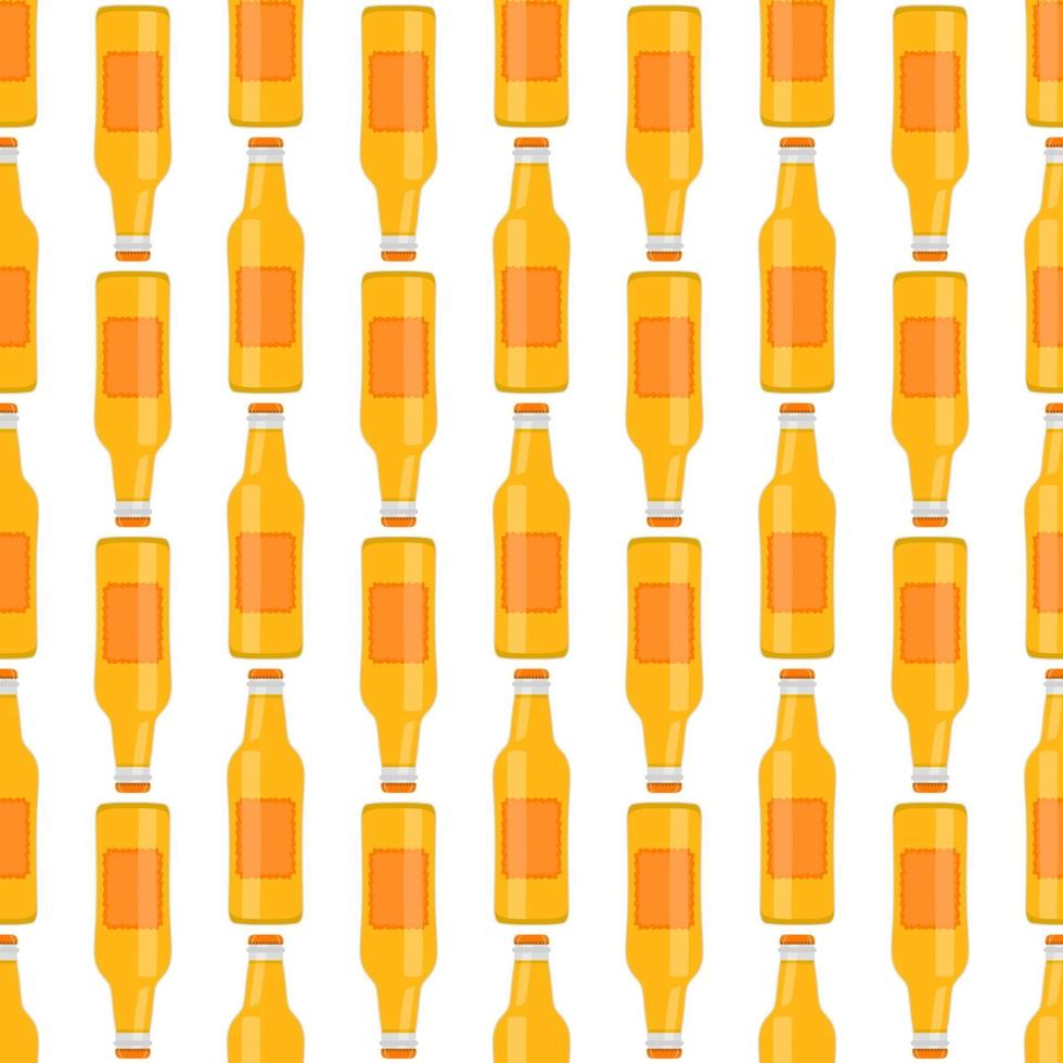 Ilustración sobre el tema botellas de vidrio de cerveza sin costura con tapa para cervecería vector