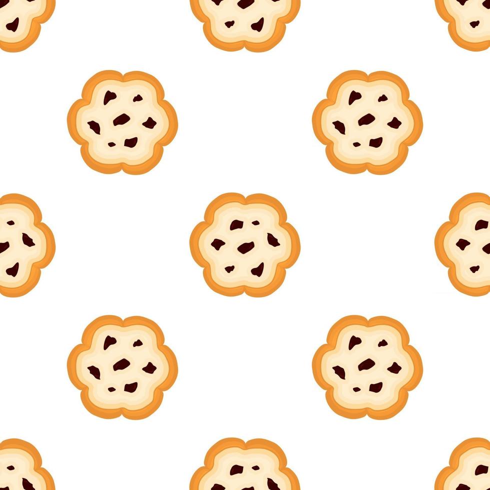 big set identical biscuit, kit colorful pastry cookie vector