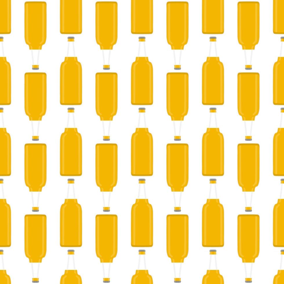 Ilustración sobre el tema botellas de vidrio de cerveza sin costura con tapa para cervecería vector