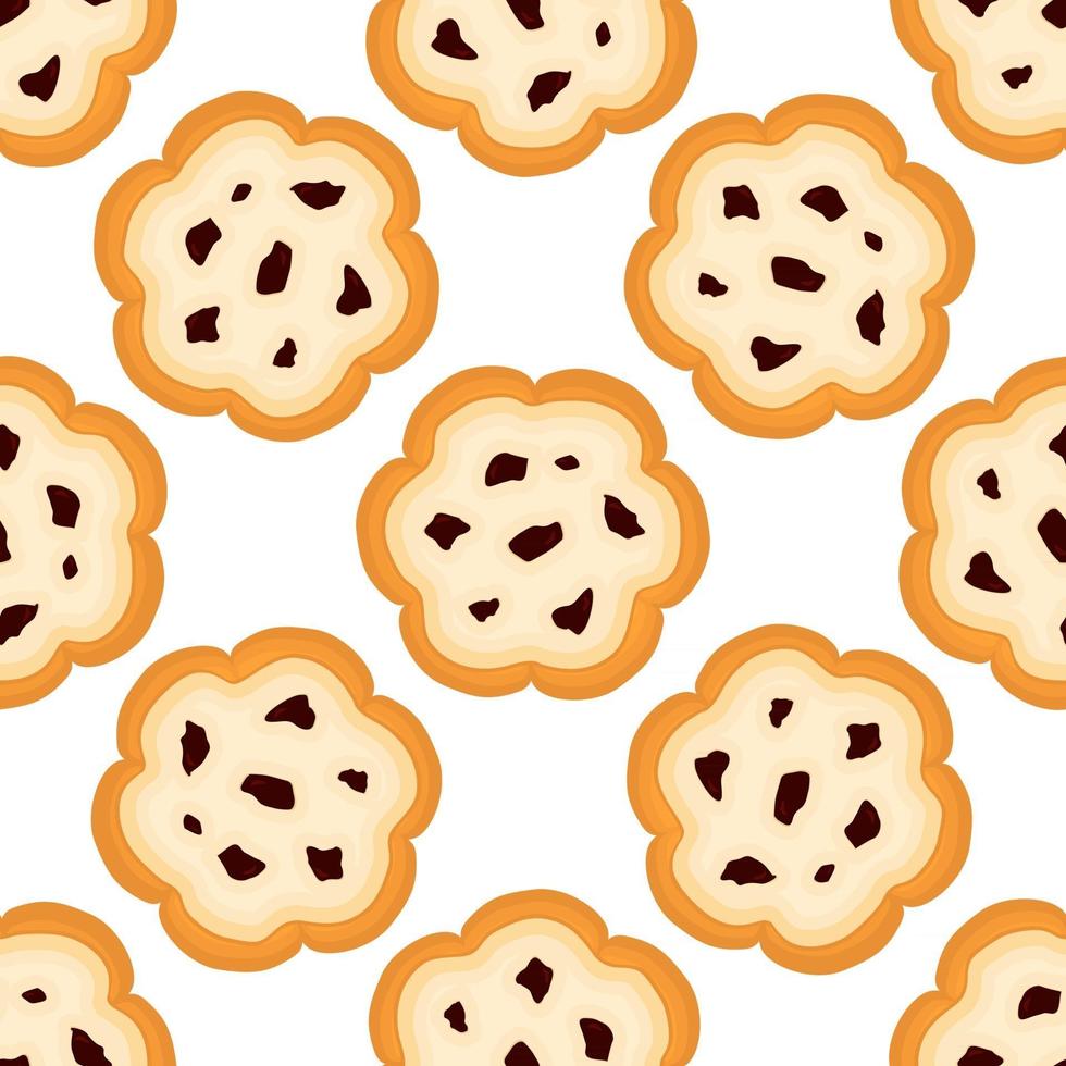 big set identical biscuit, kit colorful pastry cookie vector