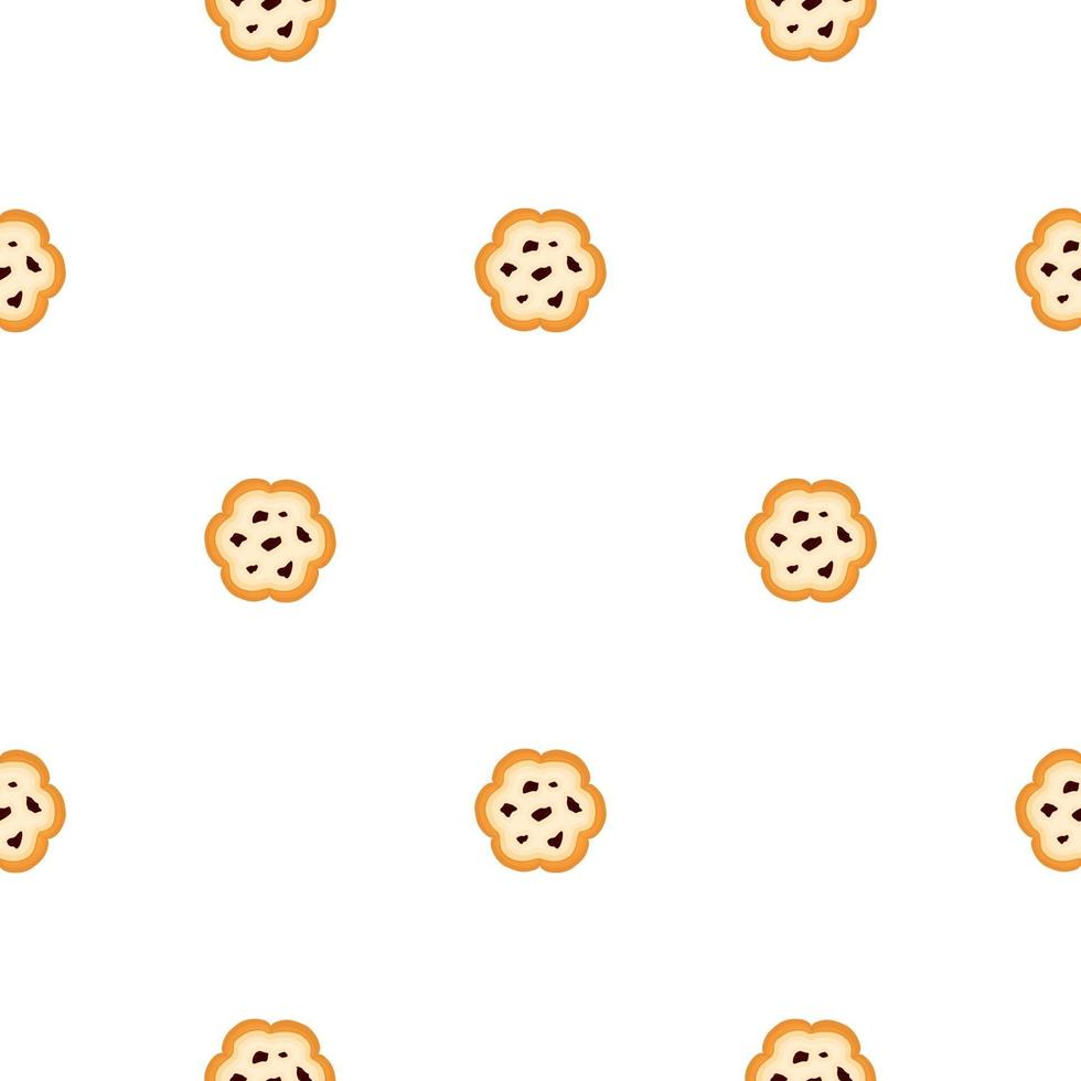 big set identical biscuit, kit colorful pastry cookie vector