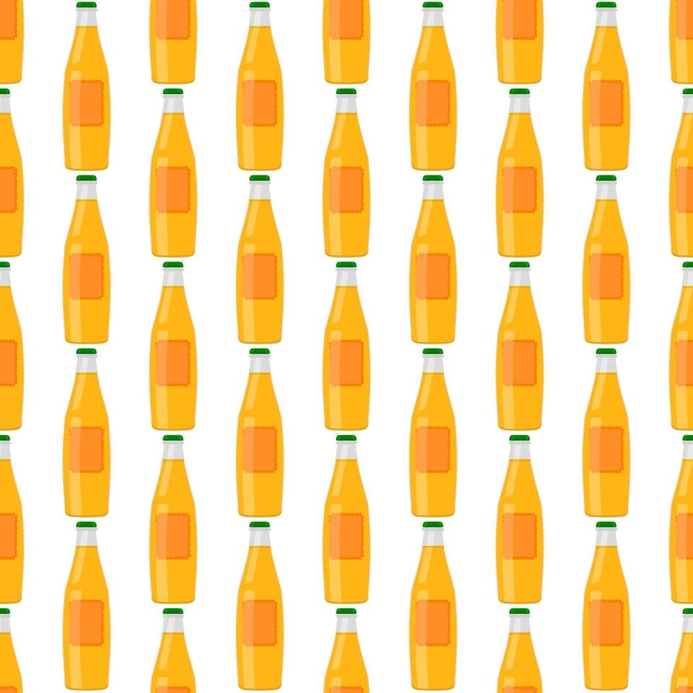 Ilustración sobre el tema botellas de vidrio de cerveza sin costura con tapa para cervecería vector